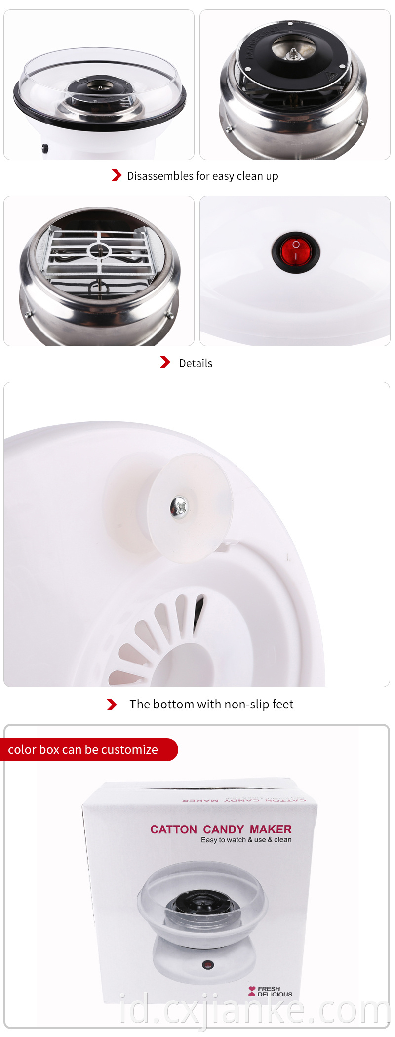 2018 Overheat Protection Function Mesin benang permen kapas dengan kontrol sakelar